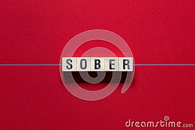 Sober - word concept on cubes Stock Photo