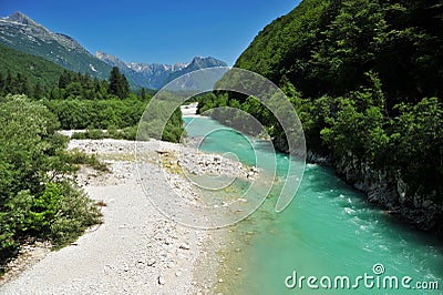 Soca/Isonzo river, Slovenia Stock Photo