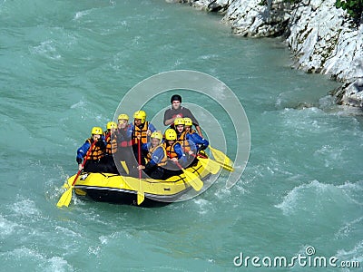 Soca rafting Editorial Stock Photo