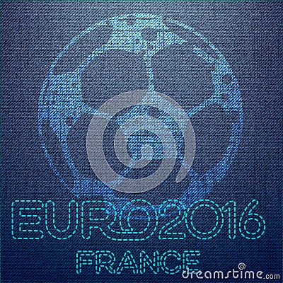 Soccer background with ball. Original illustration sports series. Classical football poster. Euro championship Vector Illustration