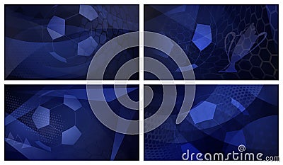 Soccer backgrounds in blue colors Vector Illustration