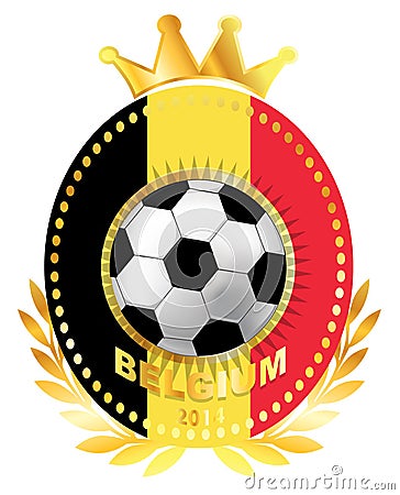 Soccer ball on Belgium flag Vector Illustration