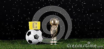 soccer ball and captain armband, football Stock Photo