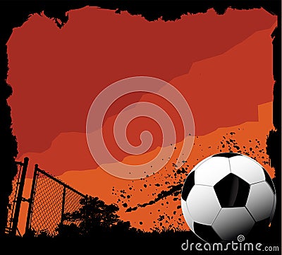 Soccer Ball city background Vector Illustration