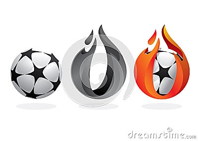 Soccer ball on fire Vector Illustration