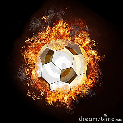 Soccer Ball on Fire Stock Photo