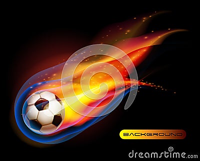 soccer ball Fire Football Vector Illustration