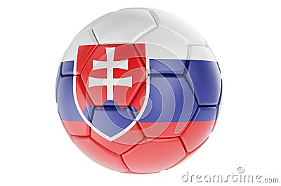 Soccer ball or football ball with Slovak flag, 3D rendering Stock Photo