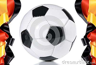 Soccer Ball with German Flag Banderole Stock Photo