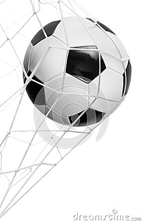 Soccer ball goal isolated Stock Photo