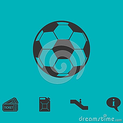 Soccer ball icon flat Vector Illustration