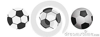 Soccer ball icon. Flat vector illustration football ball in black on white background. Vector Illustration