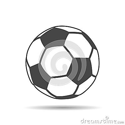 soccer ball icon with shadow on white background Vector Illustration