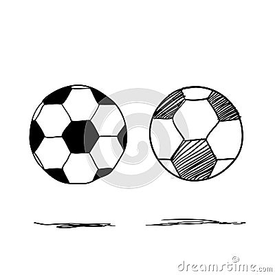 Soccer ball illustration handdrawn doodle style vector Vector Illustration