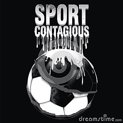 Soccer ball illustration with white text Vector Illustration