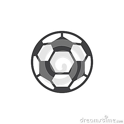 Soccer ball line icon, filled outline vector sign, linear style pictogram isolated on white. Vector Illustration