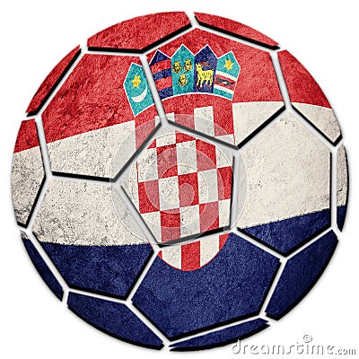 Soccer ball national Croatia flag. Croatian football ball. Stock Photo