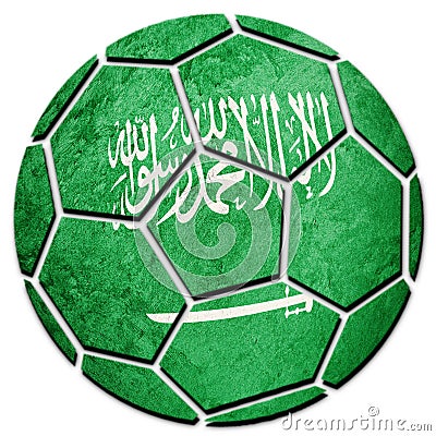 Soccer ball national Saudi Arabia flag. Saudi Arabia football ba Stock Photo