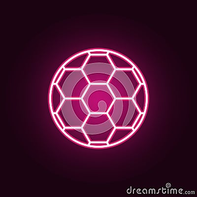 soccer ball neon icon. Elements of web set. Simple icon for websites, web design, mobile app, info graphics Stock Photo