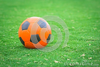 Soccer ball orange Stock Photo