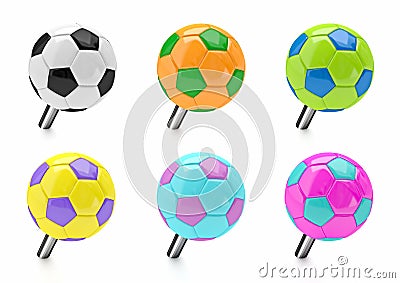 Soccer ball push pin Stock Photo