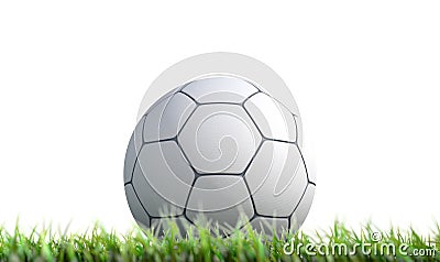 Soccer Ball Resting On Grass Stock Photo