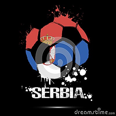 Soccer ball with Serbia national flag colors Vector Illustration