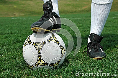 Soccer Ball and Shoes Stock Photo