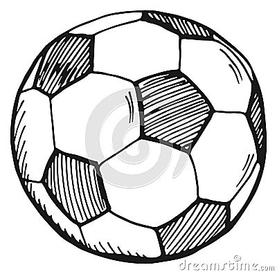 Soccer ball sketch. Football symbol. Sport game icon Vector Illustration