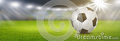 Soccer ball in Spotlight Stock Photo