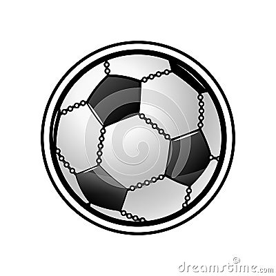 Soccer ball volume, black and white graphics. chain imitation. Sports theme icon. Vector illustration Vector Illustration