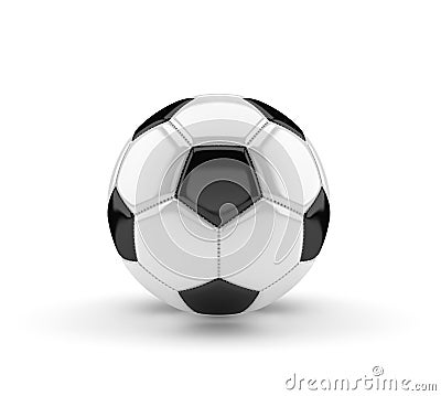 Classic soccer ball on white background 3D Cartoon Illustration