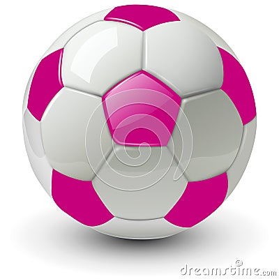 Soccer ball white purple 3D icon Vector Illustration