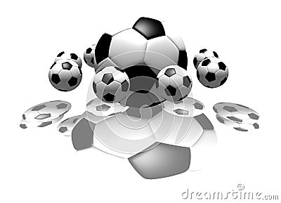 Soccer balls Cartoon Illustration