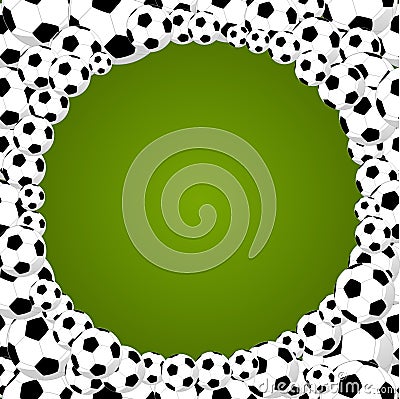 Soccer balls circle shape background Vector Illustration