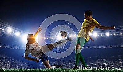 Soccer best moments. Mixed media . Mixed media Stock Photo