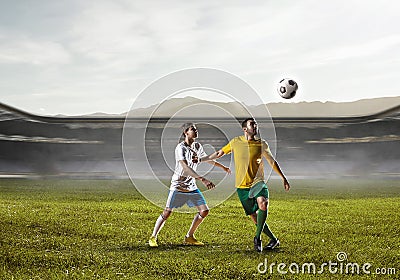 Soccer best moments. Mixed media Stock Photo