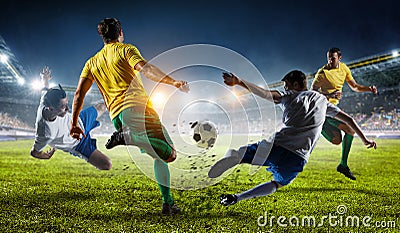 Soccer best moments. Mixed media Stock Photo