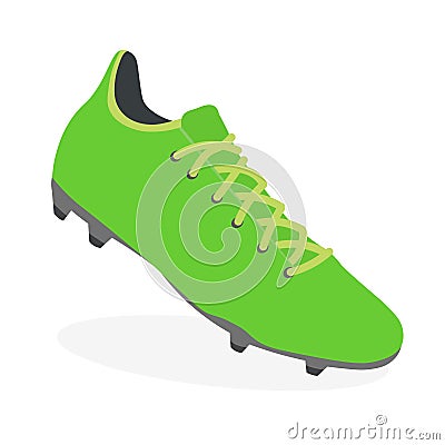 Soccer boot, football leather shoe, sport footwear Vector Illustration