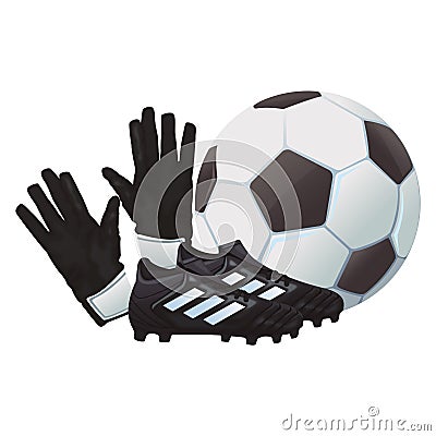 Soccer boots with ball Vector Illustration