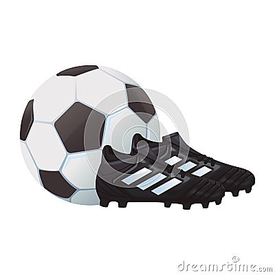 Soccer boots with ball Vector Illustration