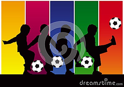 Soccer boy abstract Vector Illustration