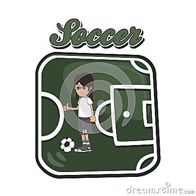Soccer cartoon theme Vector Illustration