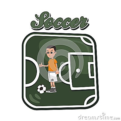 Soccer cartoon theme Vector Illustration