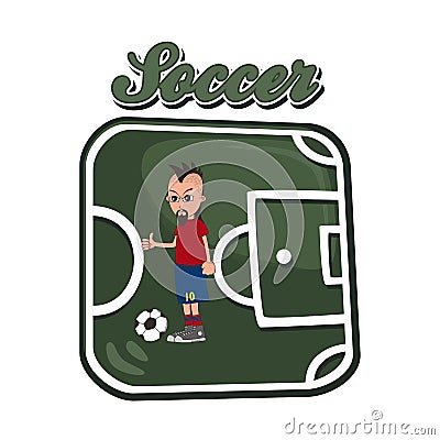 Soccer cartoon theme Vector Illustration