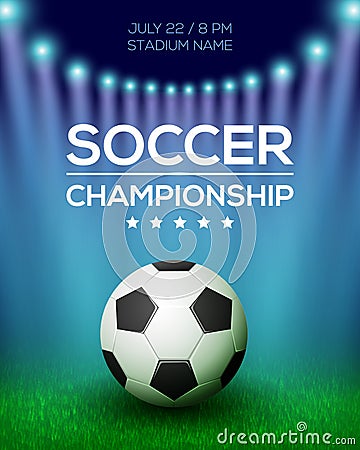 Soccer Championship Poster Design Vector Illustration