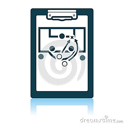 Soccer Coach Tablet With Scheme Of Game Icon Vector Illustration