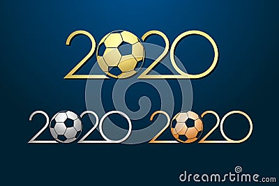 Soccer competition of 2020 icon Vector Illustration