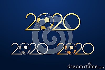 Soccer competition of 2020 icon Vector Illustration