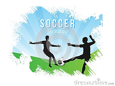 Soccer concept with players in playing action. Editorial Stock Photo